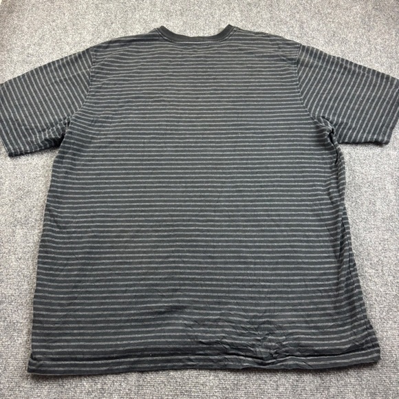 CARHARTT Men Original Fit Black/Grey Stripe Short Sleeve Shirt Front Pocket 2XL - Picture 2 of 6